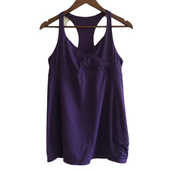 Lululemon Athletic Tank Top Women's Size 6 Purple Surplice V-Neck Racerback - Picture 1 of 7